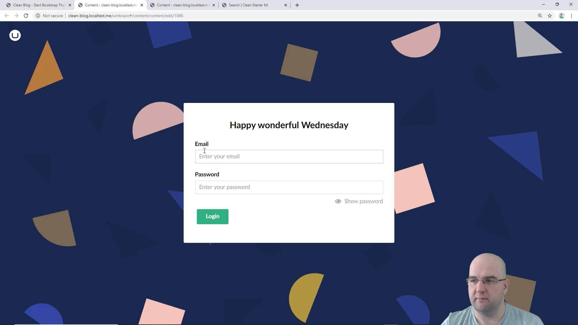 A screenshot of Paul Seal doing an Umbraco tutorial video