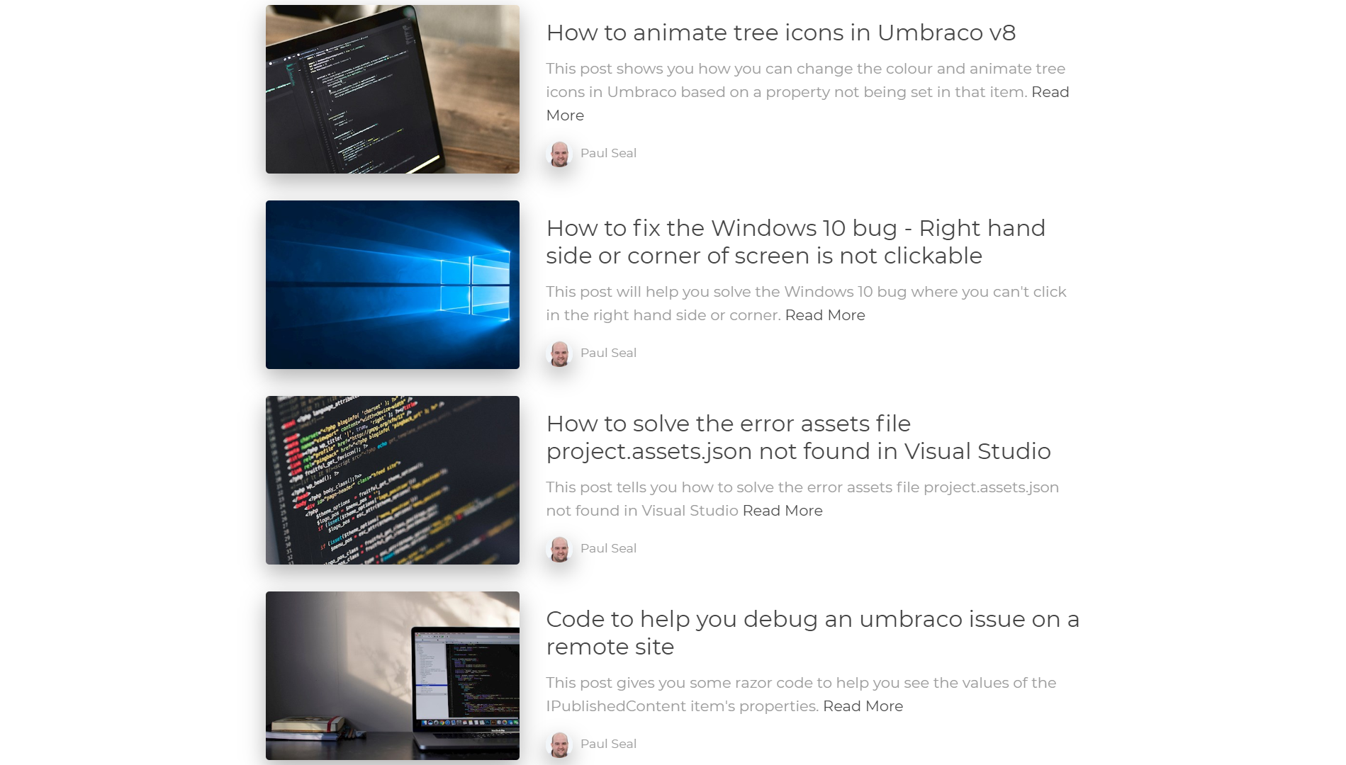 A list of blog posts